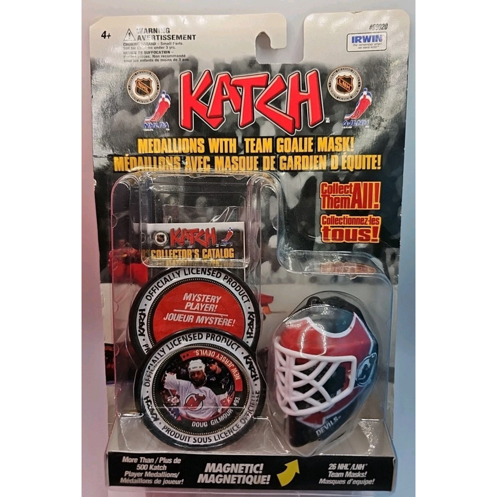 Katch NHL New Jersey Devils Medallions With Magnetic Team Goalie Mask Irwin New